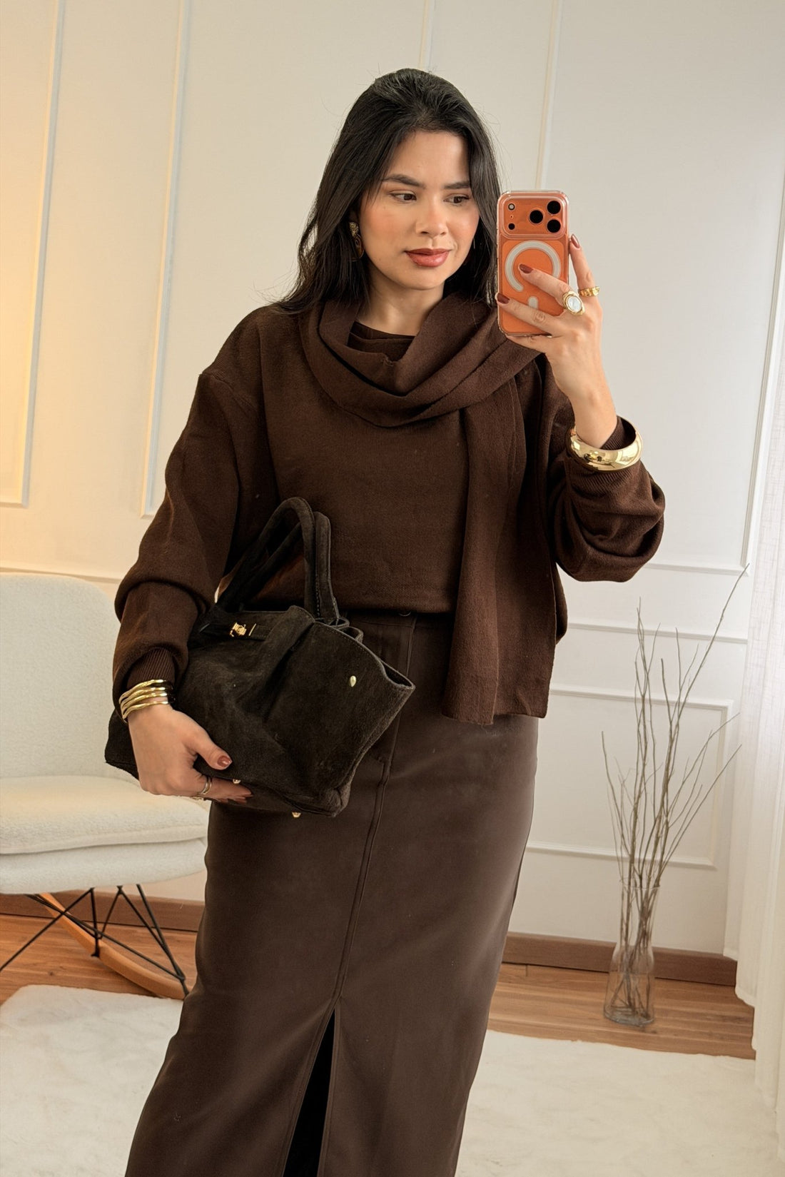 Camisola malha com lenço - lavishiochiccamisolãolavishiochic