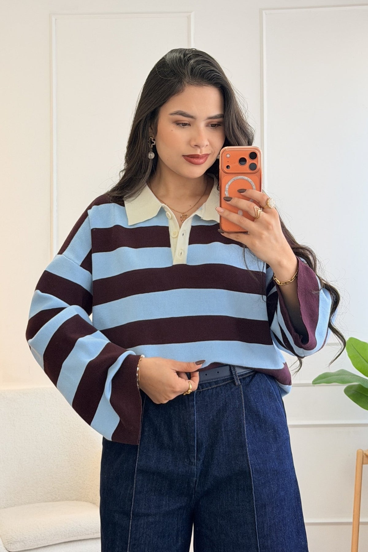 Camisola polo listrada de malha DROLE DE COPINE - lavishiochiccamisolaDrole de copine Paris