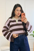 Camisola polo listrada de malha DROLE DE COPINE - lavishiochiccamisolaDrole de copine Paris
