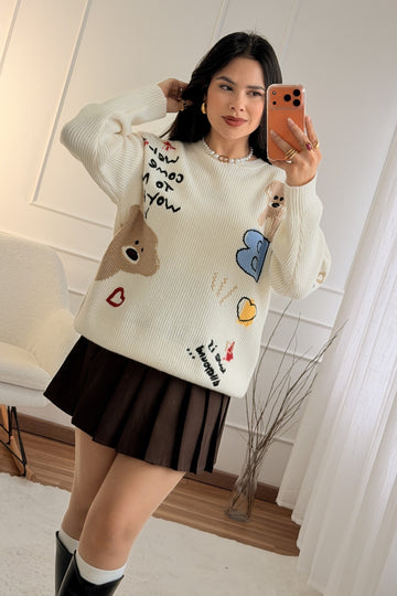 Camisola ursinho divertida AZAKA - lavishiochiccamisolaAZAKA