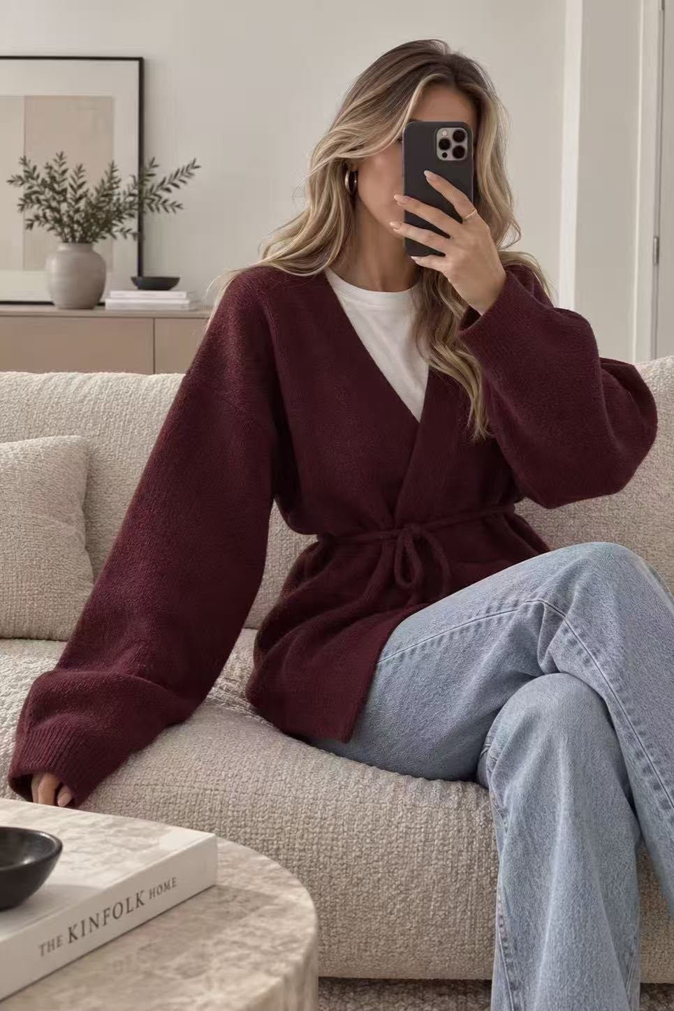 Cardigan de malha com cinto - lavishiochiccasacoslavishiochic