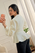 Cardigan de malha em V com peplum - lavishiochiccamisolalavishiochic