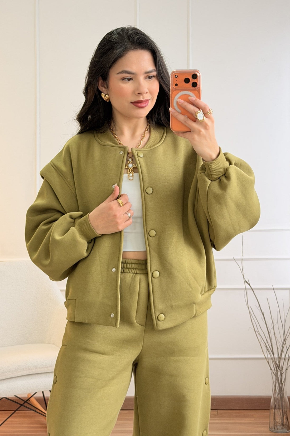 Casaco bomber com botões LUMINA - lavishiochiccasacolumina