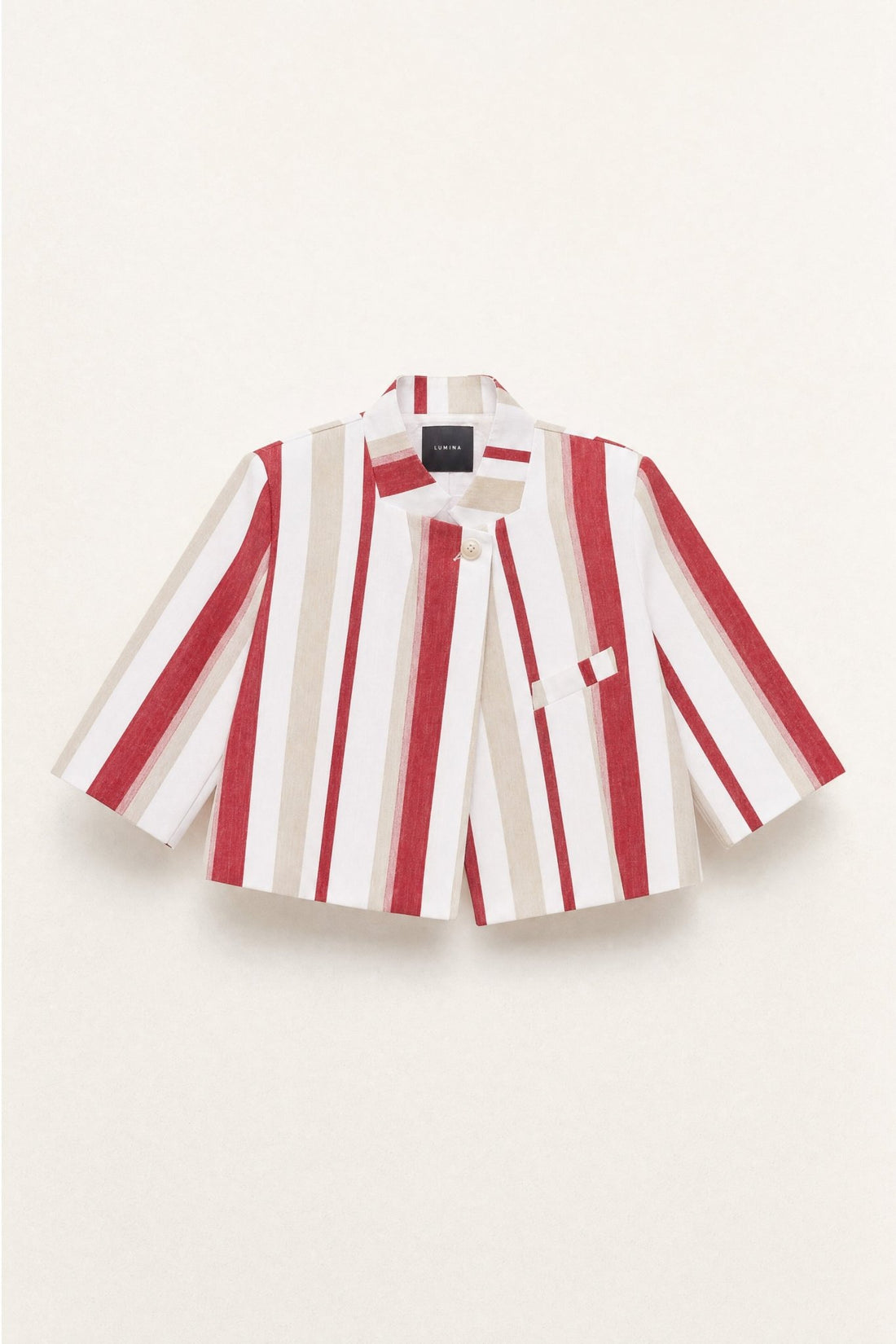 Casaco cropped às riscas LUMINA - lavishiochiccasacolumina