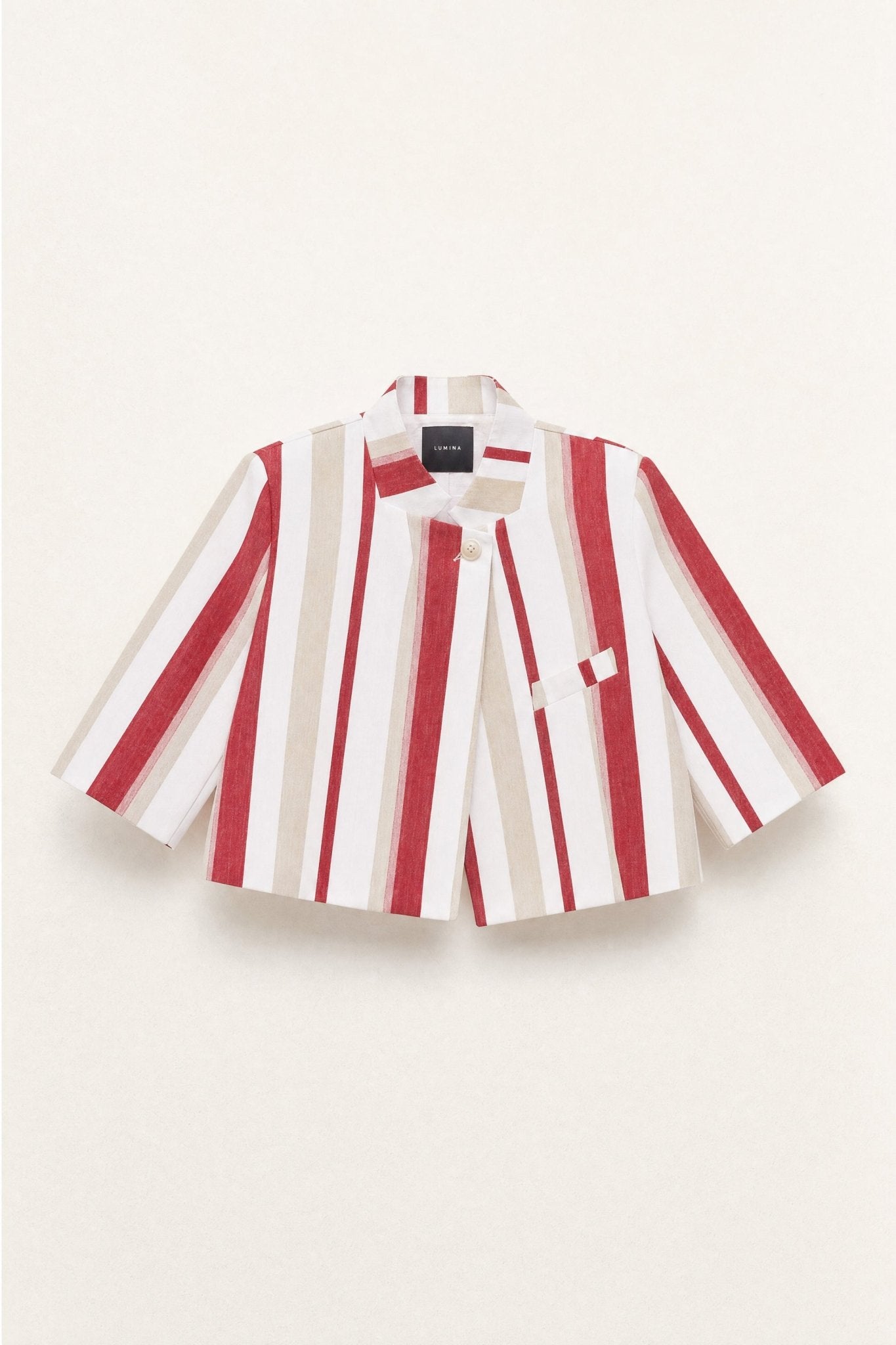 Casaco cropped às riscas LUMINA - lavishiochiccasacolumina