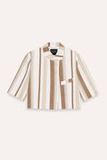 Casaco cropped às riscas LUMINA - lavishiochiccasacolumina
