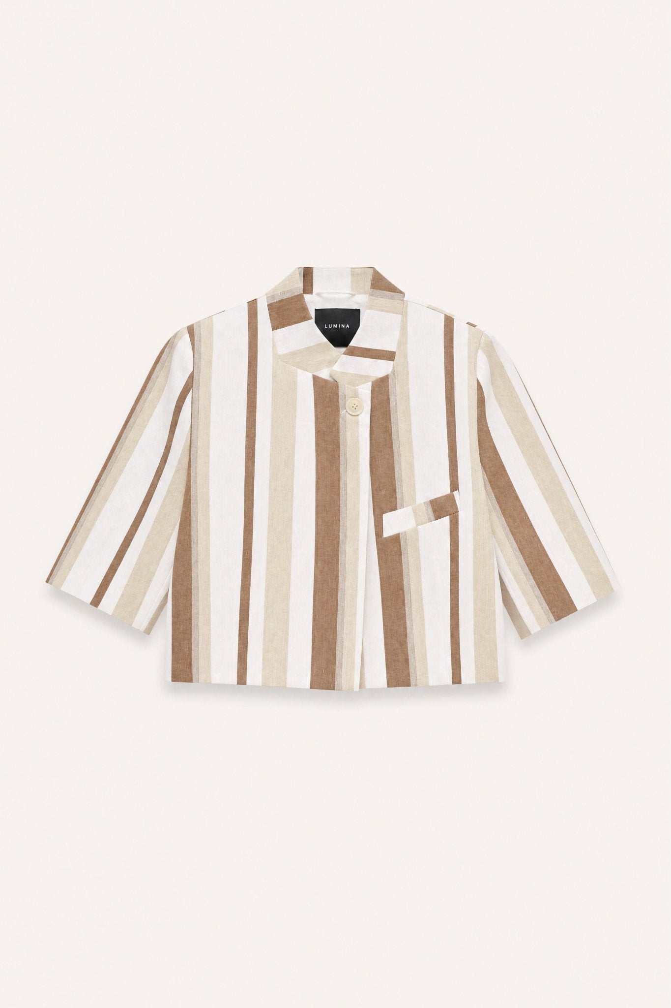 Casaco cropped às riscas LUMINA - lavishiochiccasacolumina