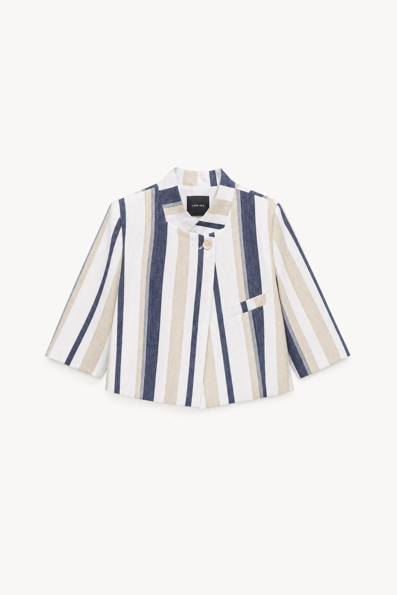 Casaco cropped às riscas LUMINA - lavishiochiccasacolumina