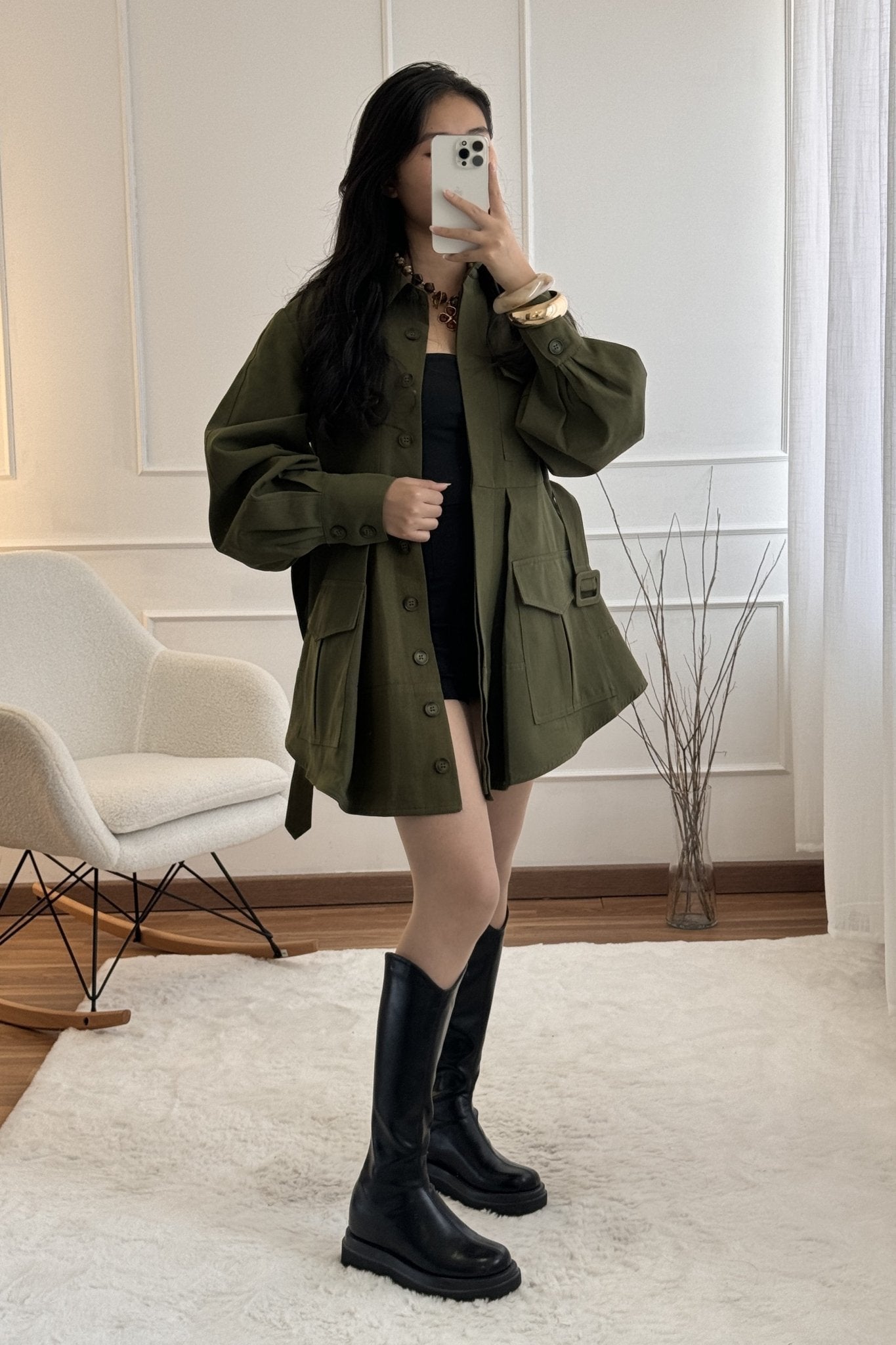 Casaco estilo utilitário MOCHY - lavishiochiccasacoMochy