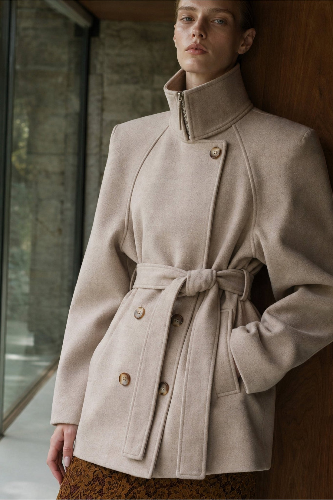 Casaco oversize com cinto e bolsos LUMINA - lavishiochiccasacoslumina
