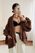 Casaco oversize em tecido acetinado MOCHY - lavishiochiccasacoMochy