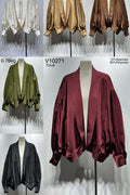 Casaco oversize em tecido acetinado MOCHY - lavishiochiccasacoMochy