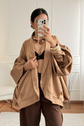 Casaco oversize em tecido acetinado MOCHY - lavishiochiccasacoMochy