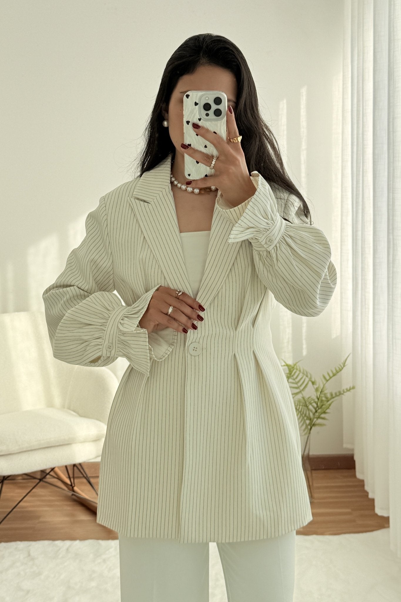 Casaco riscas verticais IVIVI - lavishiochiccasacoIVIVI