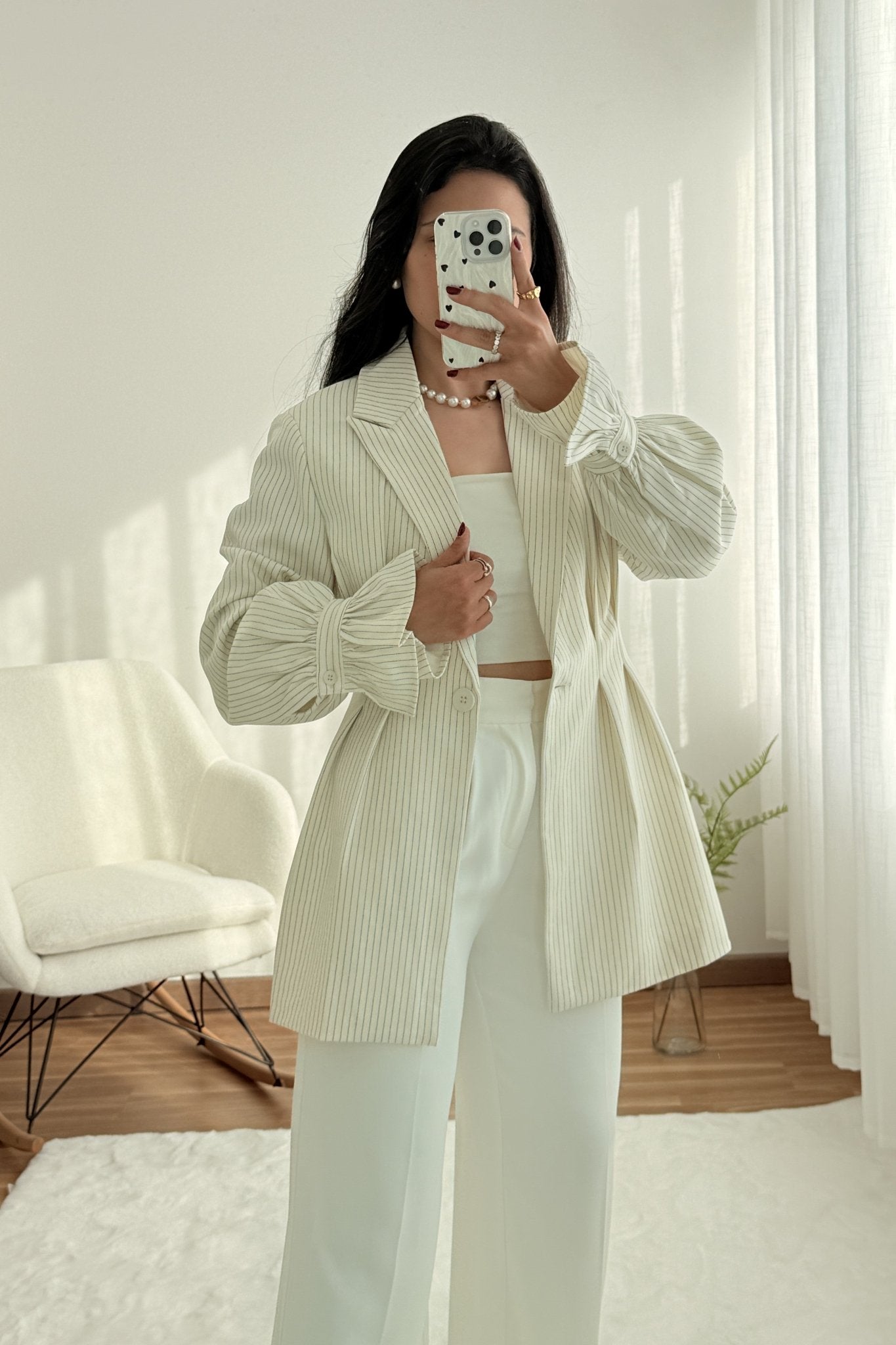 Casaco riscas verticais IVIVI - lavishiochiccasacoIVIVI