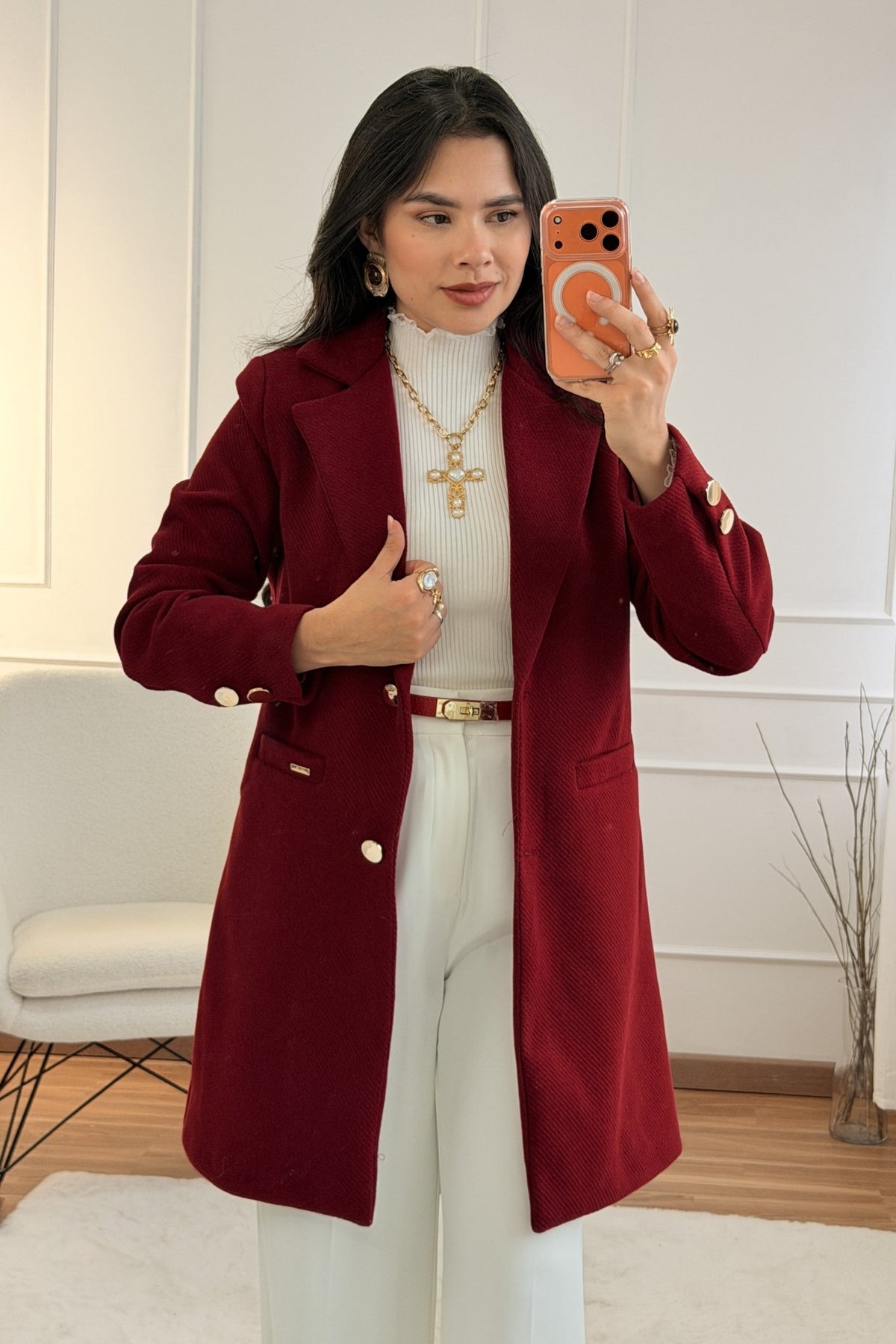 Casaco tweed alongado elegante - lavishiochiccasacolavishiochic