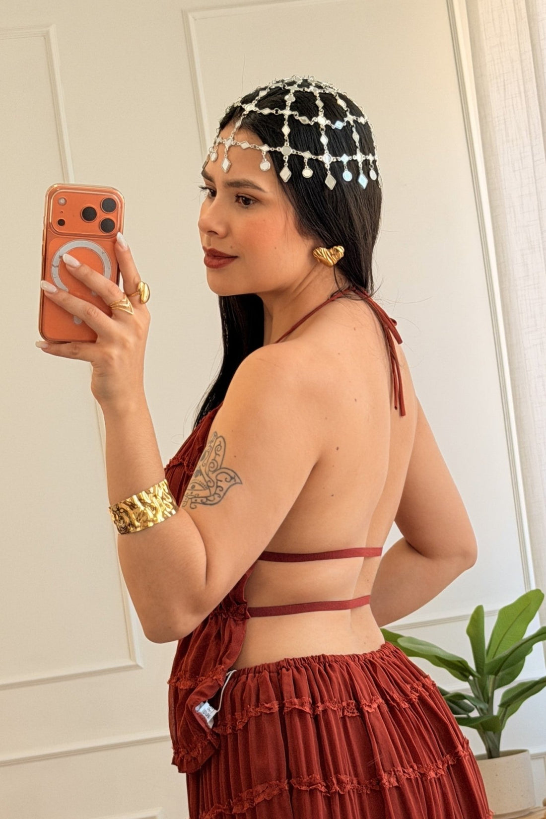 Casquete com aplicações espelhadas - lavishiochicacessóriolavishiochic