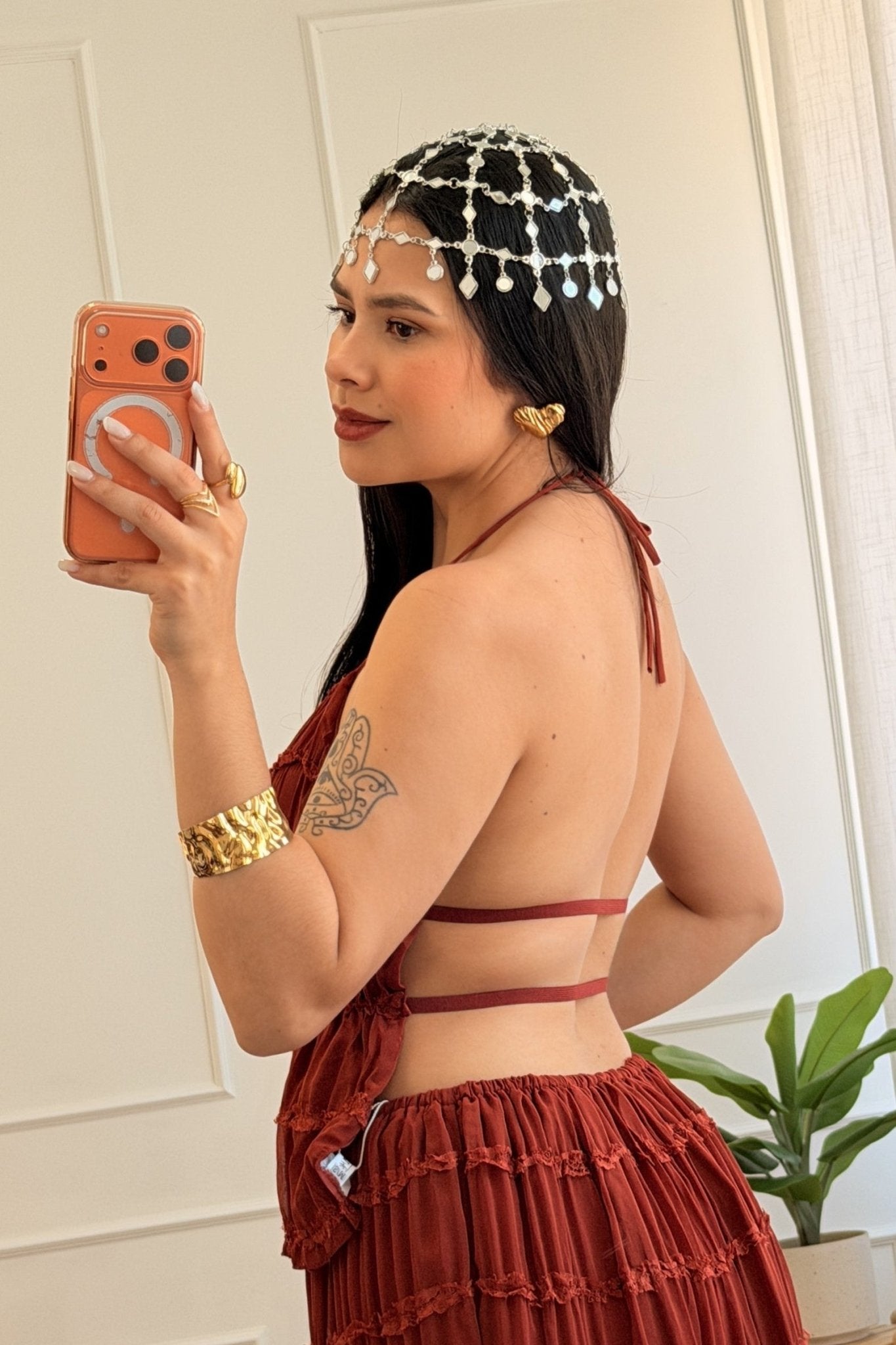 Casquete com aplicações espelhadas - lavishiochicacessóriolavishiochic