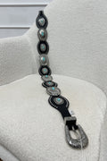 Cinto vintage com fivela prateada e detalhes turquesa - lavishiochicCintolavishiochic
