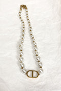 Colar de Pérolas com Pendente 'DD' Dourado Aço - lavishiochicColareslavishiochic
