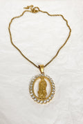 Colar Medalha de Nossa Senhora em Aço com Cristais - lavishiochicColareslavishiochic
