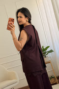 Colete de decote em V com renda - lavishiochicColareslavishiochic