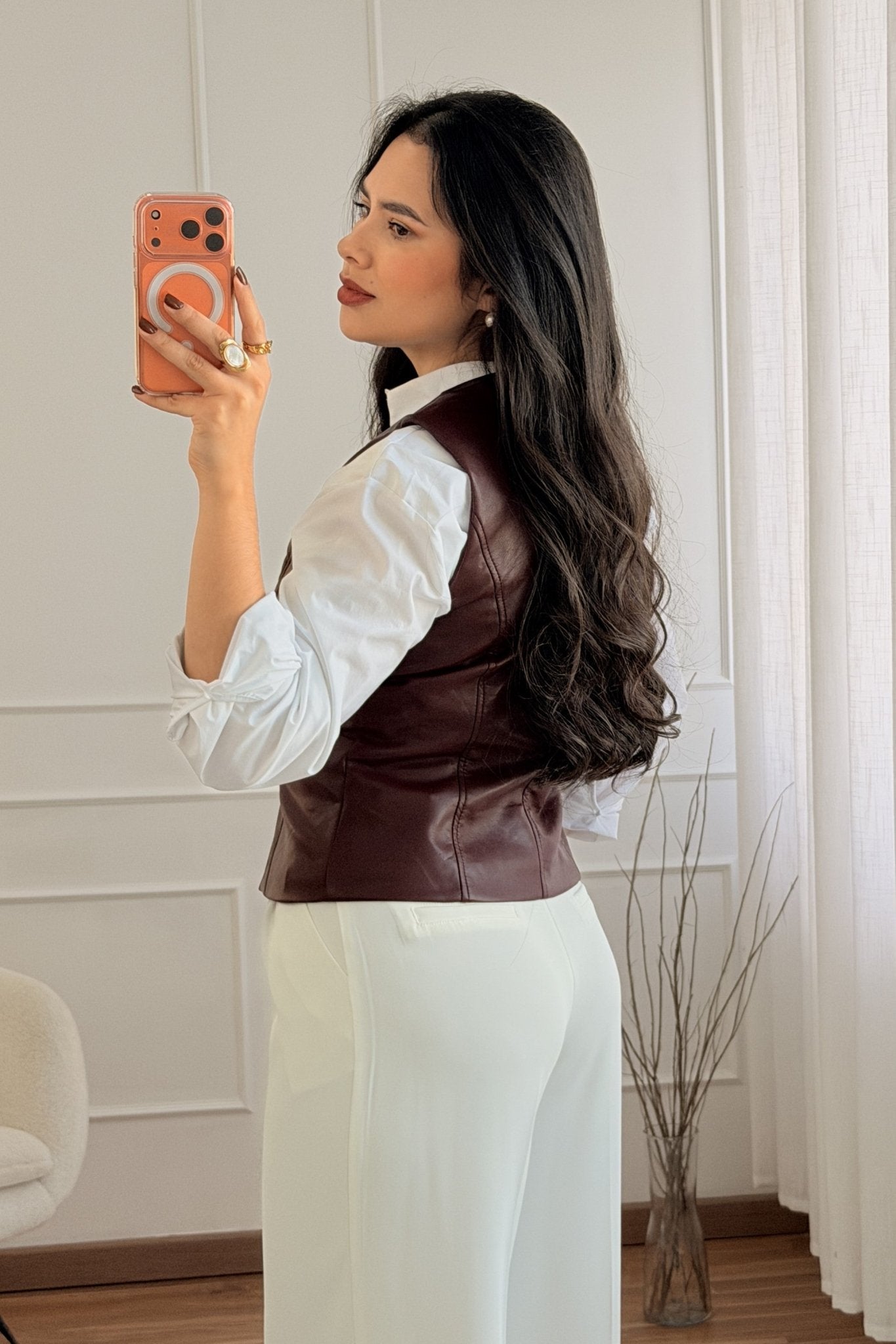 Colete em pele de pêssego DROLE DE COPINE - lavishiochiccoleteDrole de copine Paris