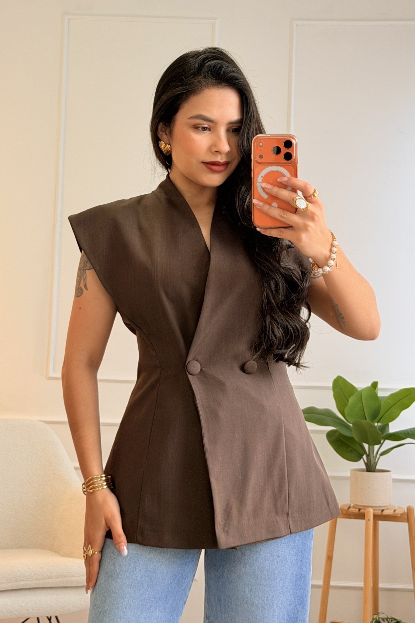Colete modelador com botões duplos - lavishiochiccoletelavishiochic