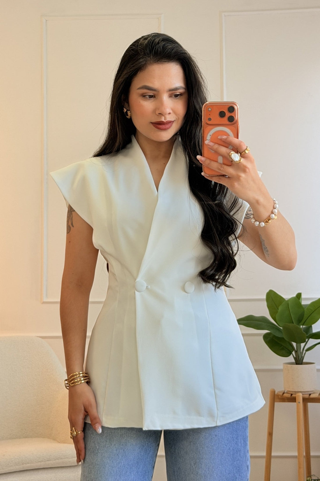 Colete modelador com botões duplos - lavishiochiccoletelavishiochic
