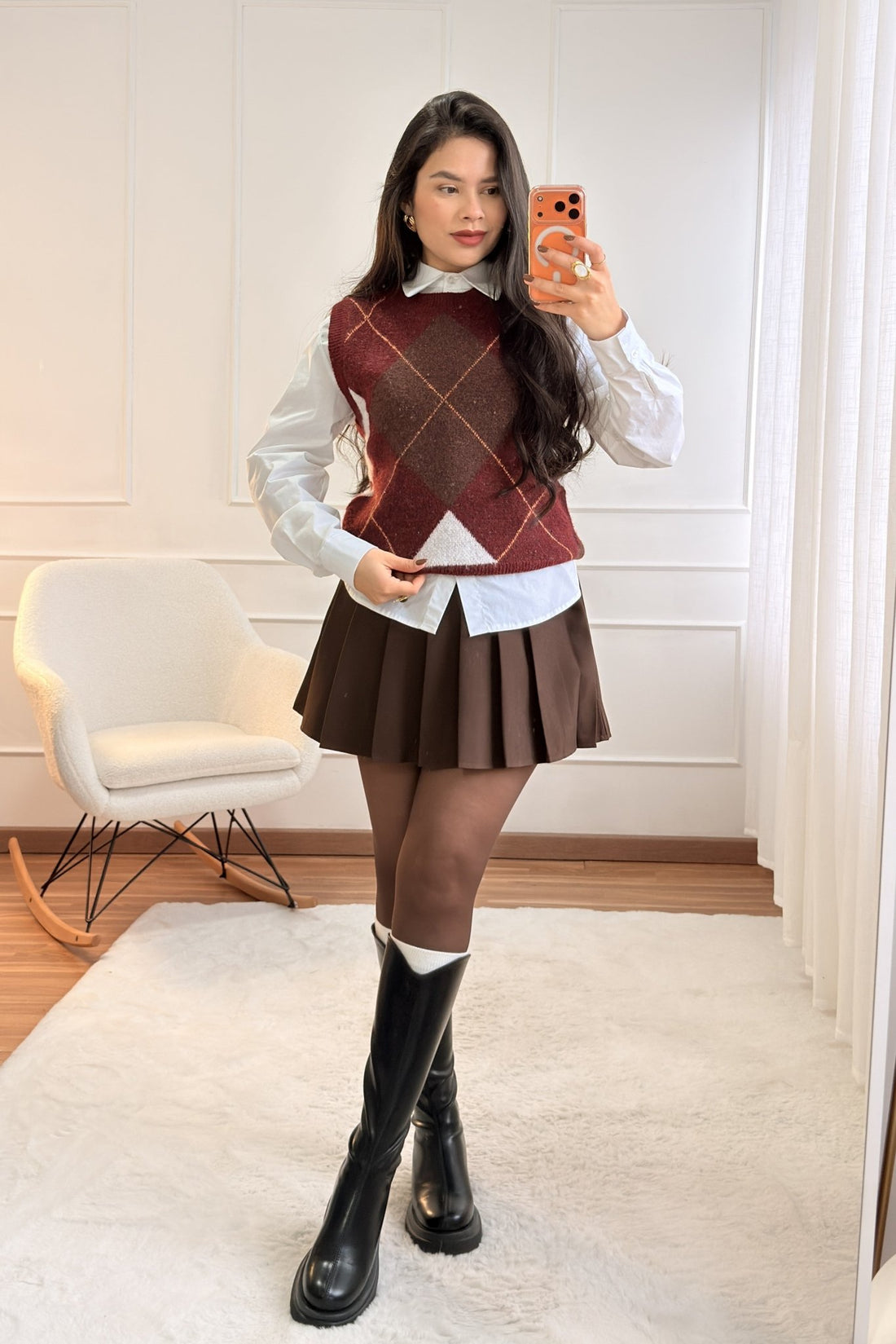 Colete padrão argyle DROLE DE COPINE - lavishiochiccoletePromoção