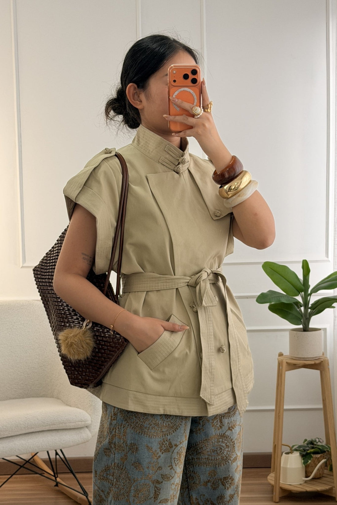 Colete trench sem mangas MOCHY - lavishiochiccoleteMochy