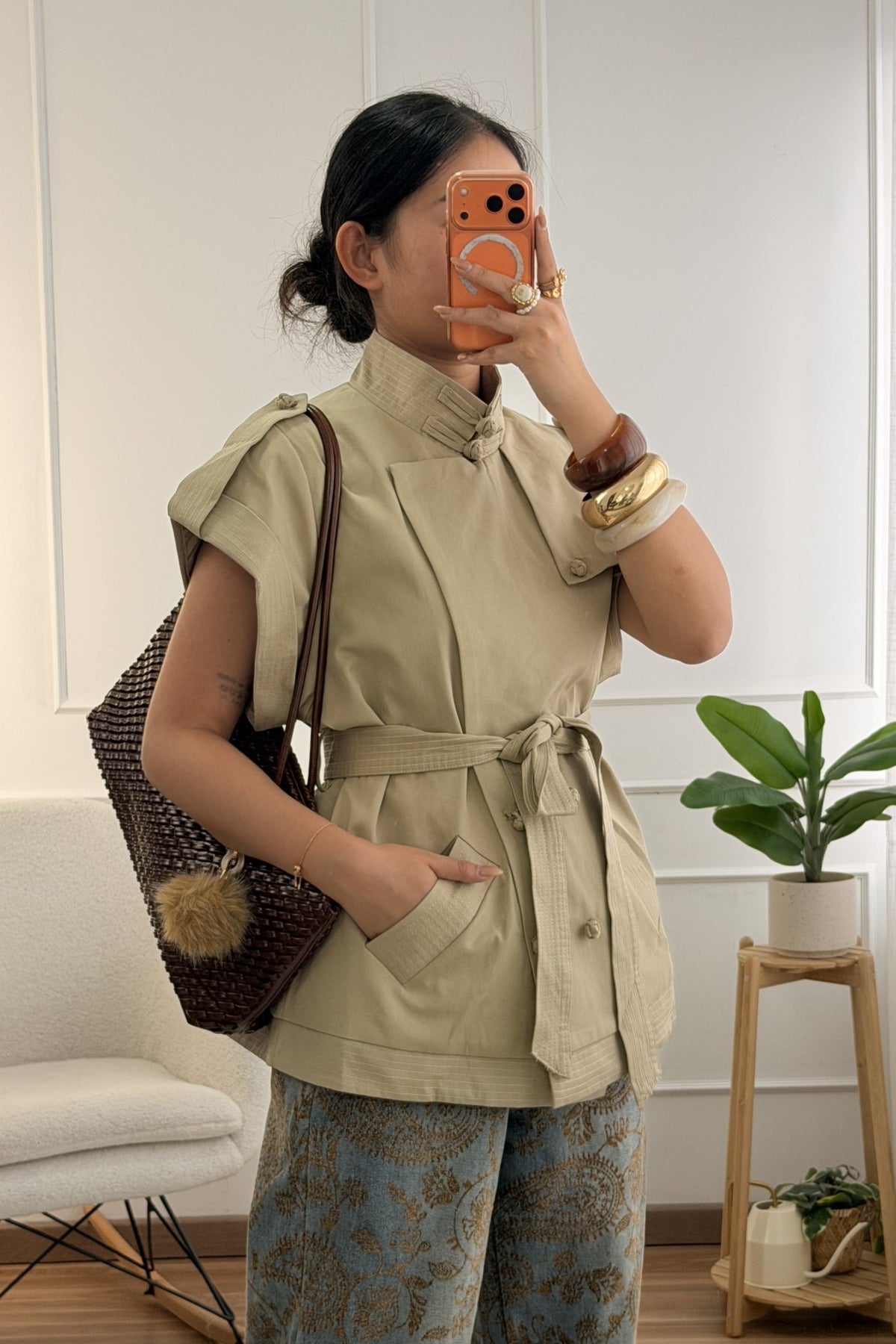 Colete trench sem mangas MOCHY - lavishiochiccoleteMochy