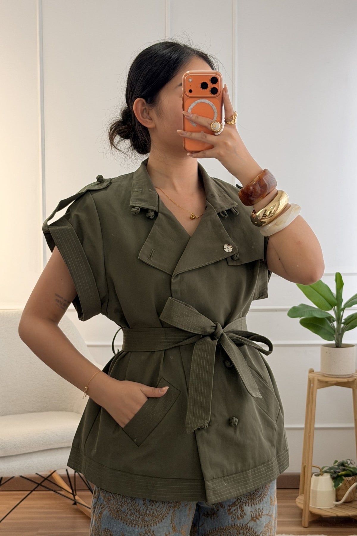 Colete trench sem mangas MOCHY - lavishiochiccoleteMochy