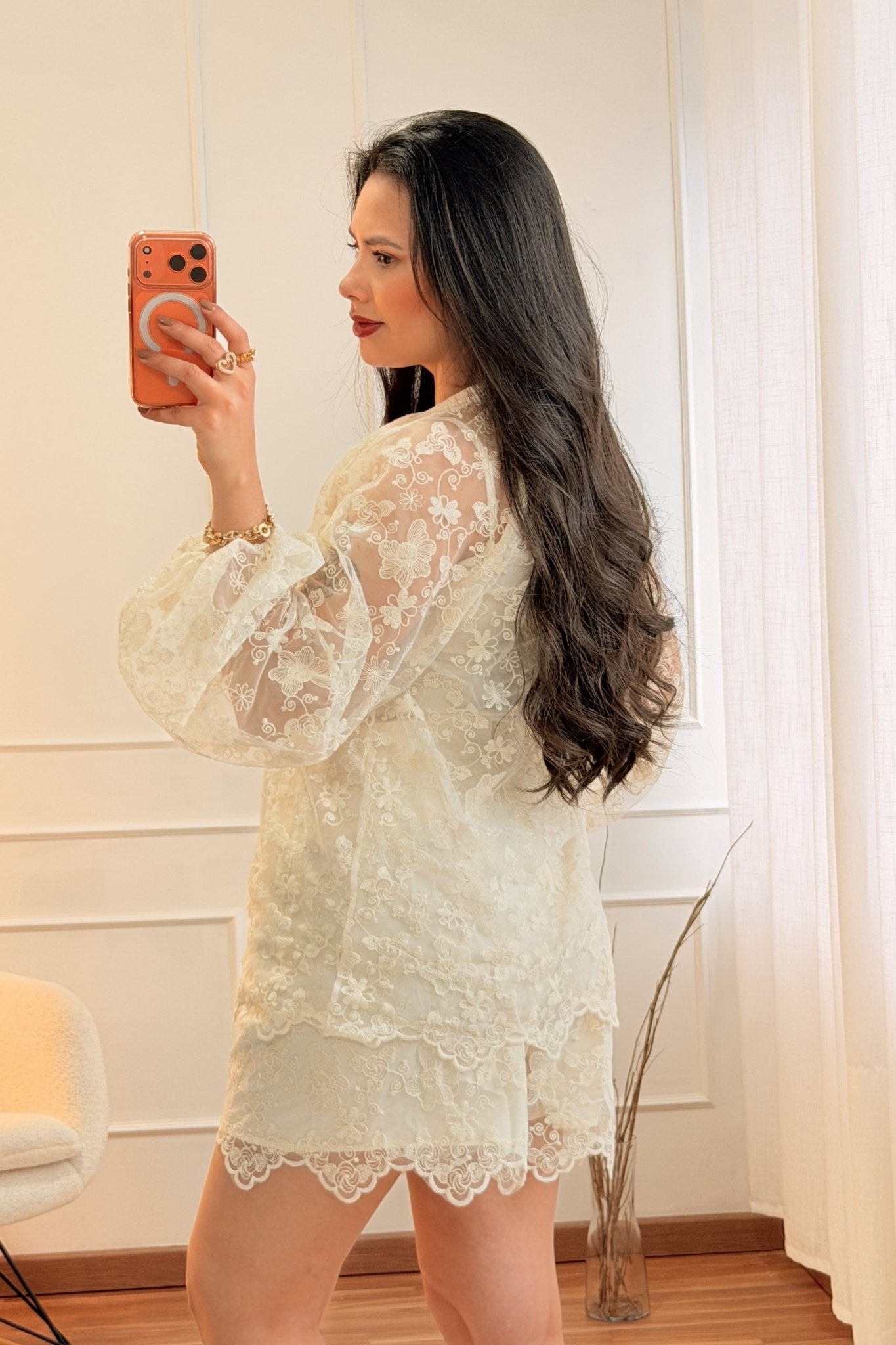 Conjunto 3 peças em renda AZAKA - lavishiochicconjuntoAZAKA