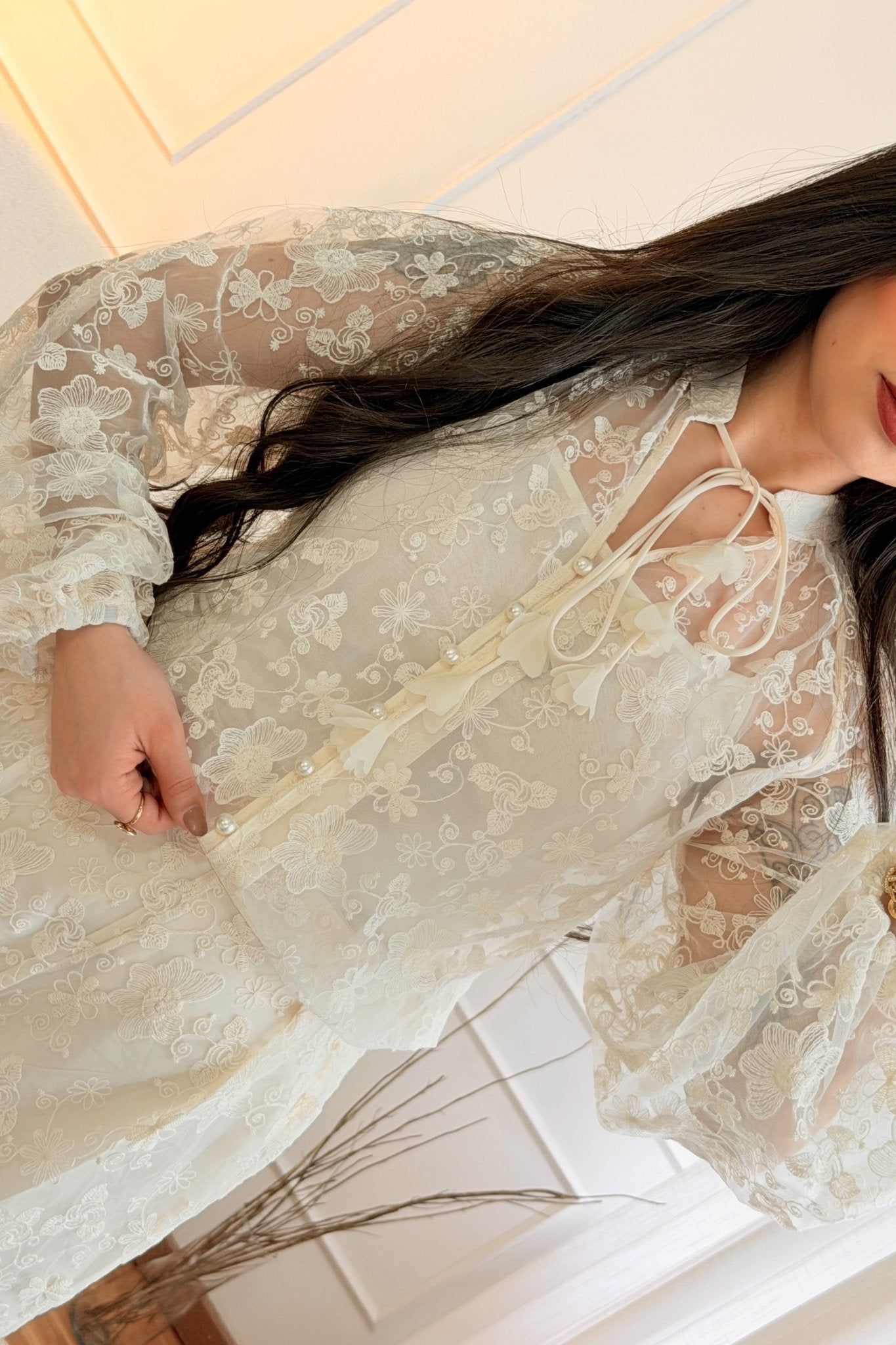 Conjunto 3 peças em renda AZAKA - lavishiochicconjuntoAZAKA