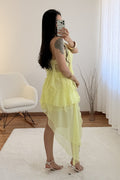 Conjunto assimétrico de design fluido com folhos elegantes - lavishiochicconjuntolavishiochic