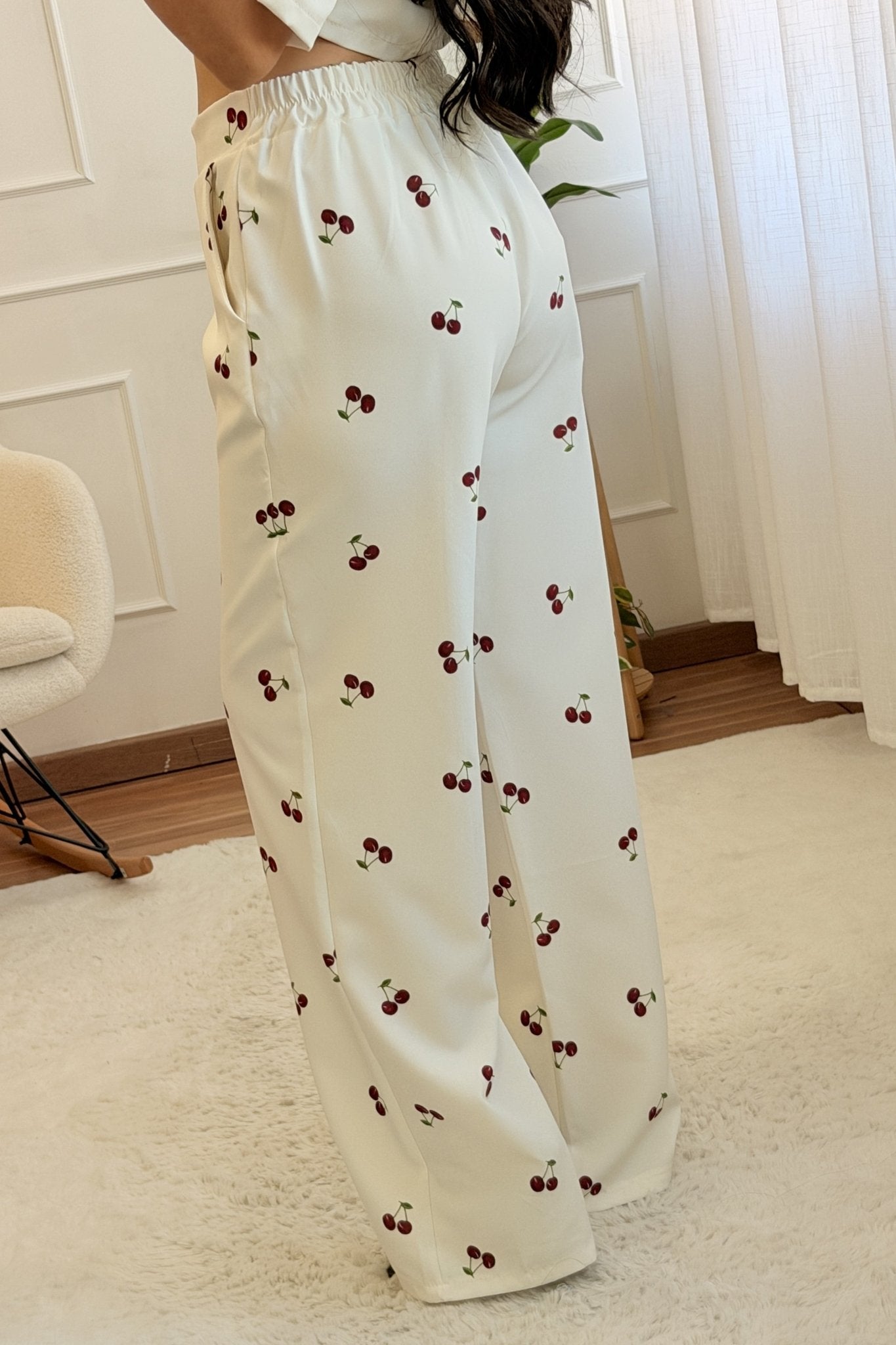 Conjunto blazer + calça com estampa de cereja - lavishiochicconjuntolavishiochic