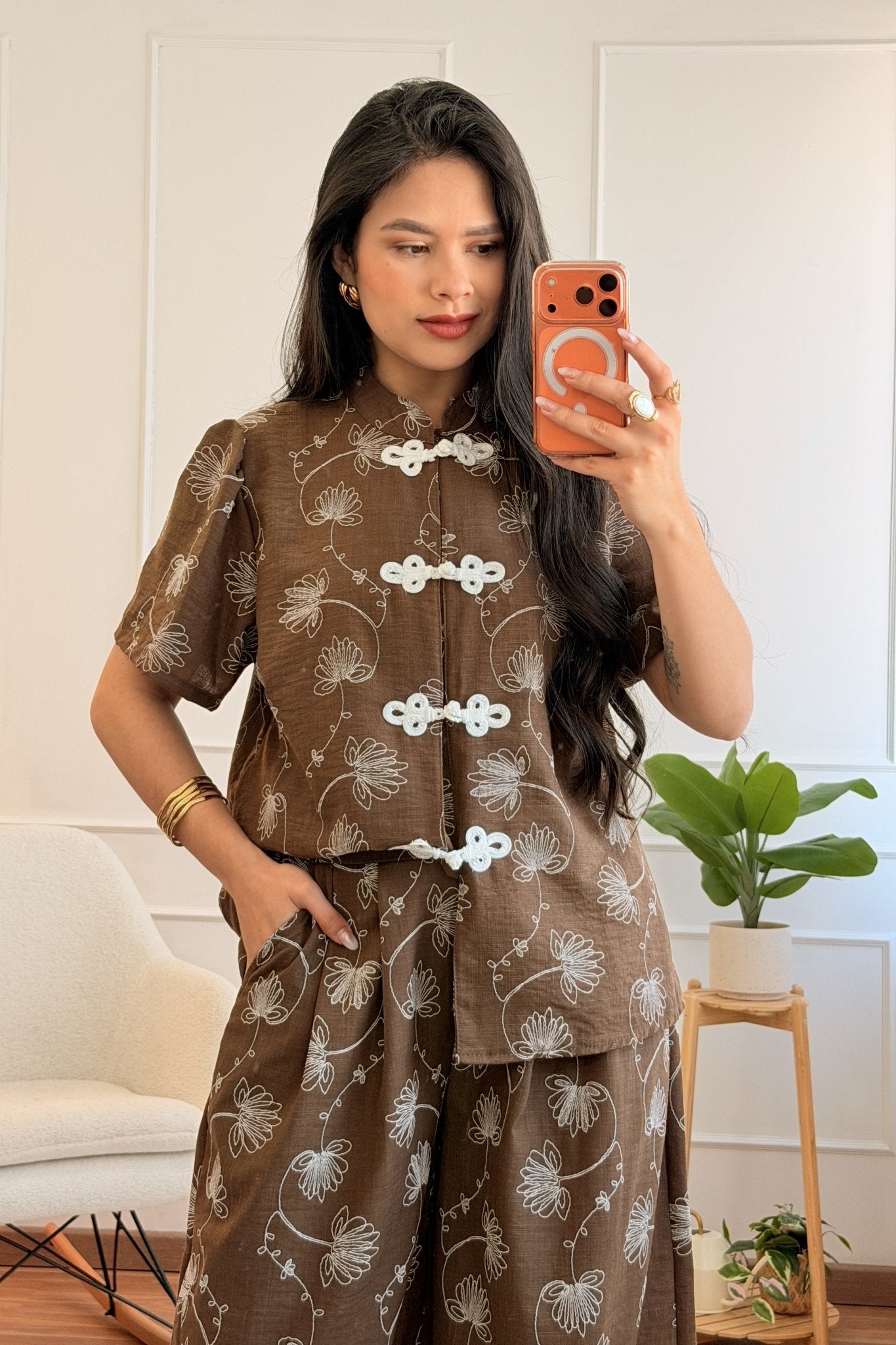 Conjunto bordado de camisa e calça - lavishiochicconjuntolavishiochic
