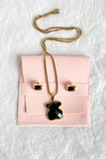 Conjunto brincos + colar de urso - lavishiochicconjuntolavishiochic