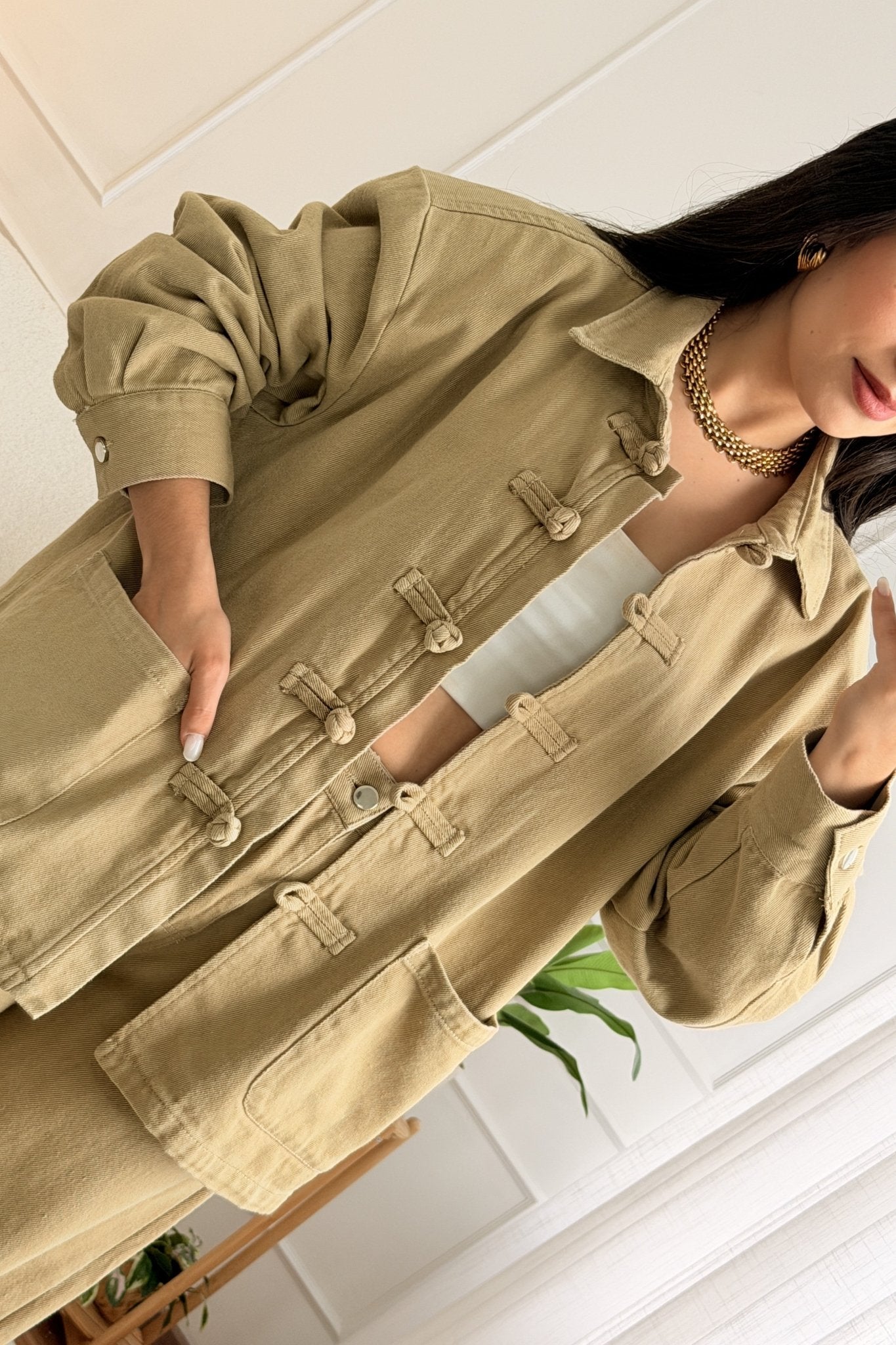 Conjunto casaco e calça de ganga MOCHY - lavishiochicconjuntoMochy