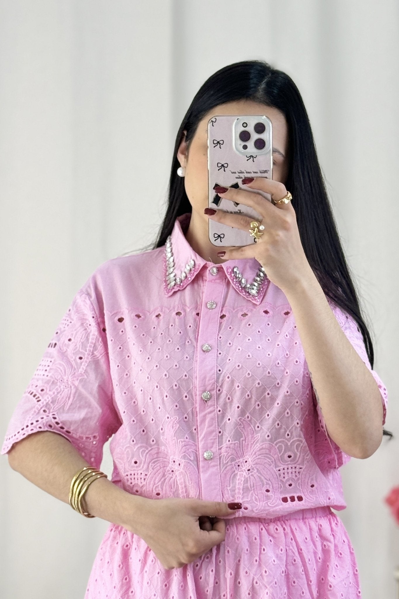 Conjunto colarinho strass AZAKA - lavishiochicconjuntoAZAKA
