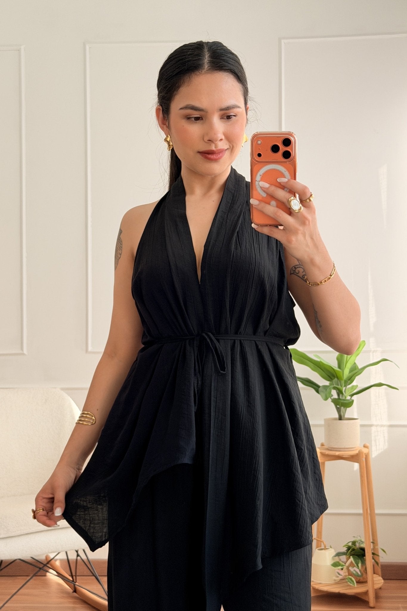Conjunto colete assimétrica e calça - lavishiochicconjuntolavishiochic