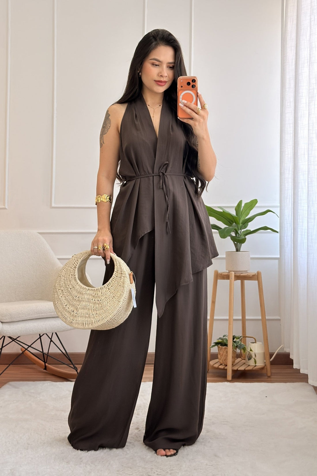 Conjunto colete assimétrica e calça - lavishiochicconjuntolavishiochic