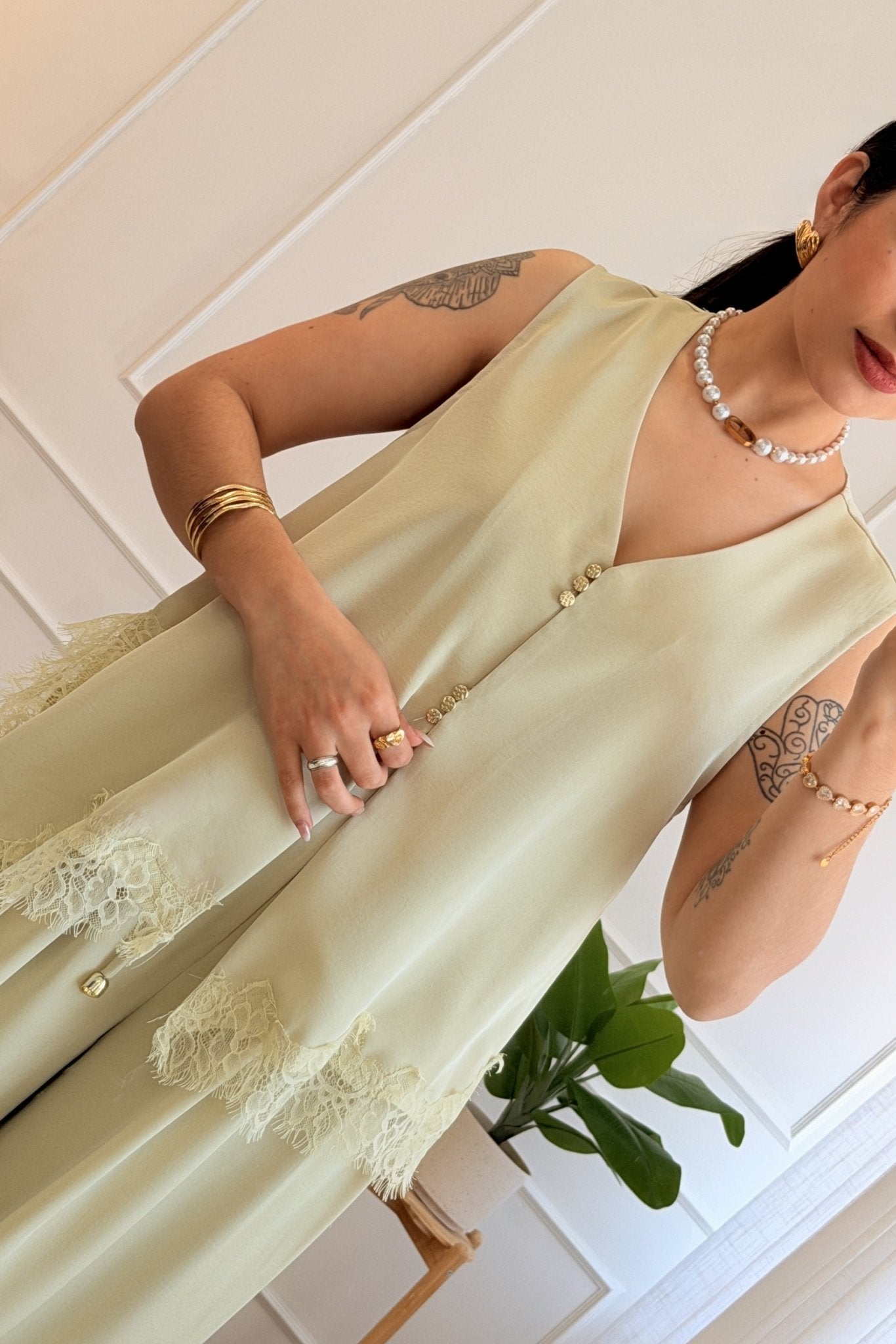 Conjunto colete + calça pantalona ELLI WHITE - lavishiochicconjuntosELLI WHITE