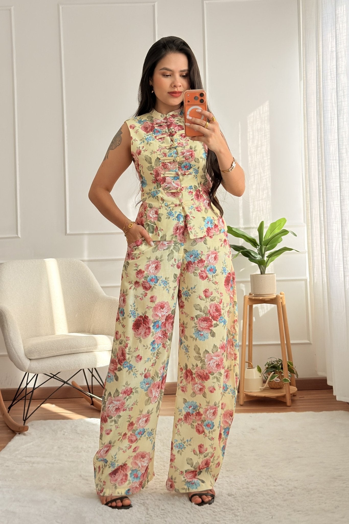 Conjunto coletee calça 100% linho MOCHY - lavishiochicconjuntoMochy