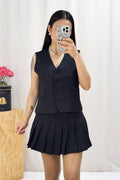 Conjunto Colete+Saia plissada - lavishiochicconjuntolavishiochic