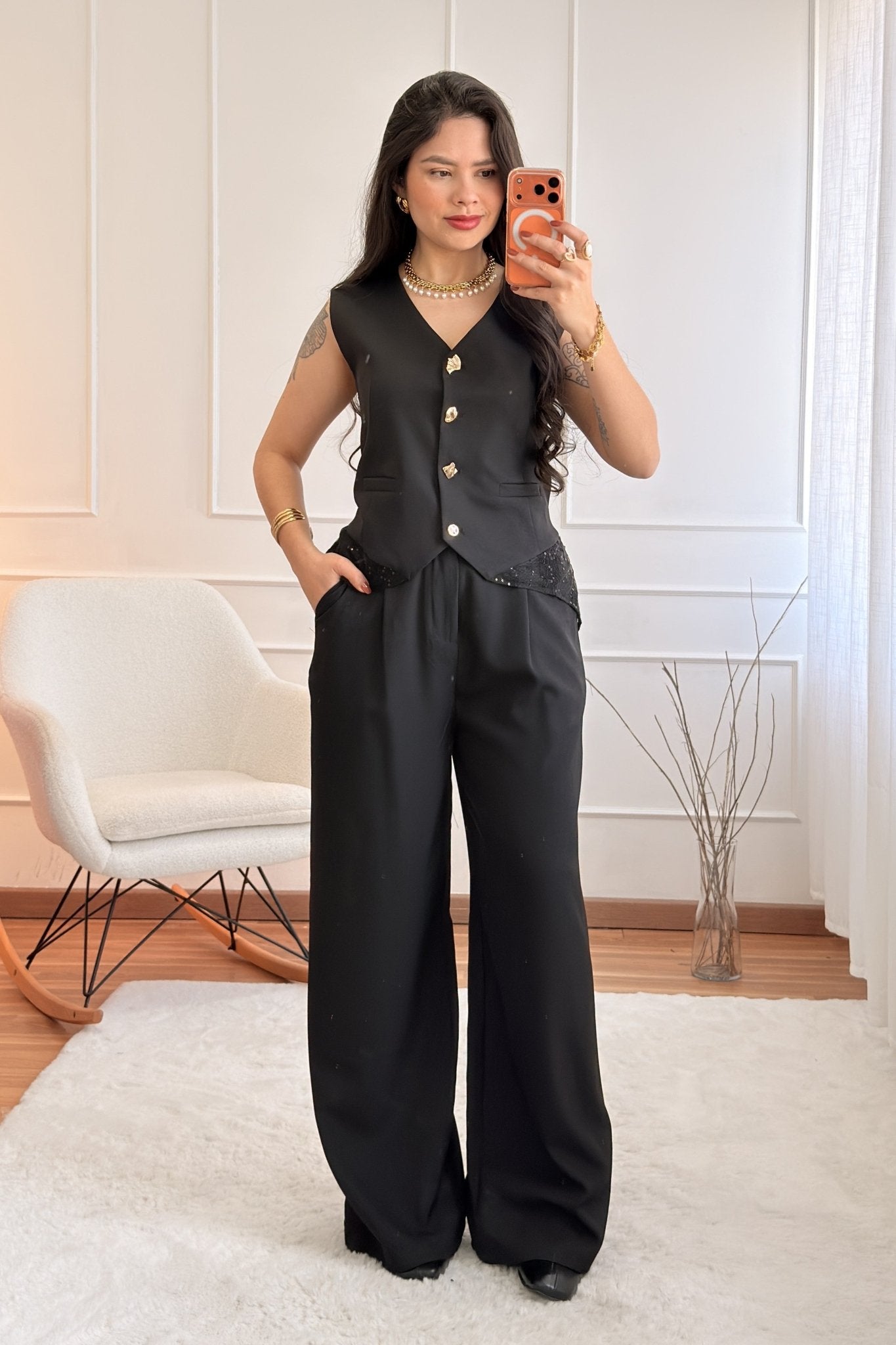 Conjunto com detalhe em renda - lavishiochicconjuntolavishiochic