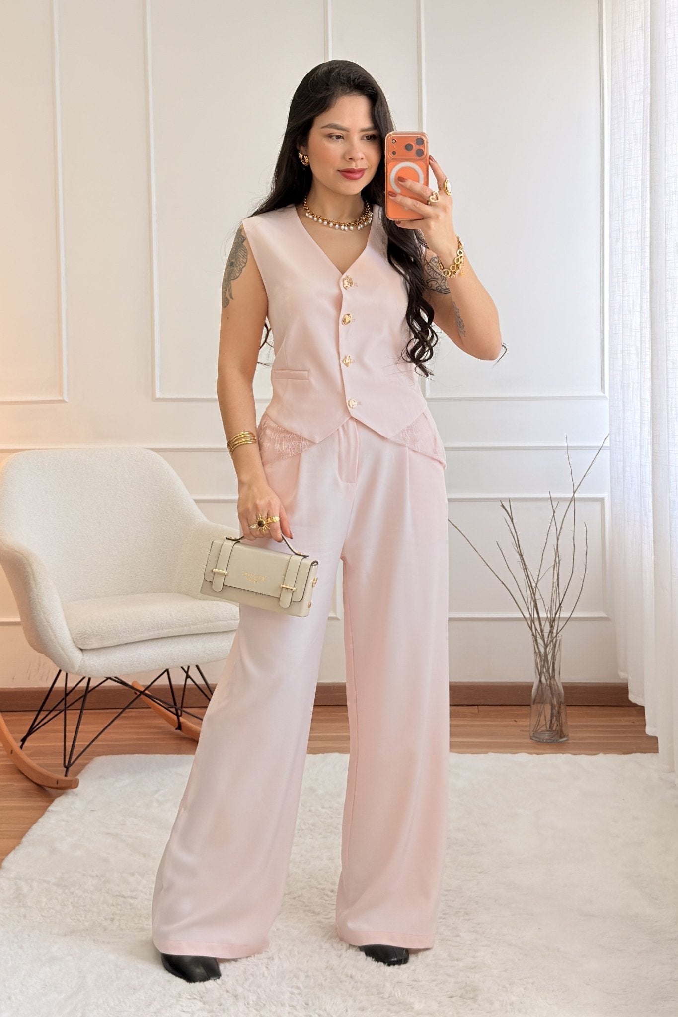 Conjunto com detalhe em renda - lavishiochicconjuntolavishiochic