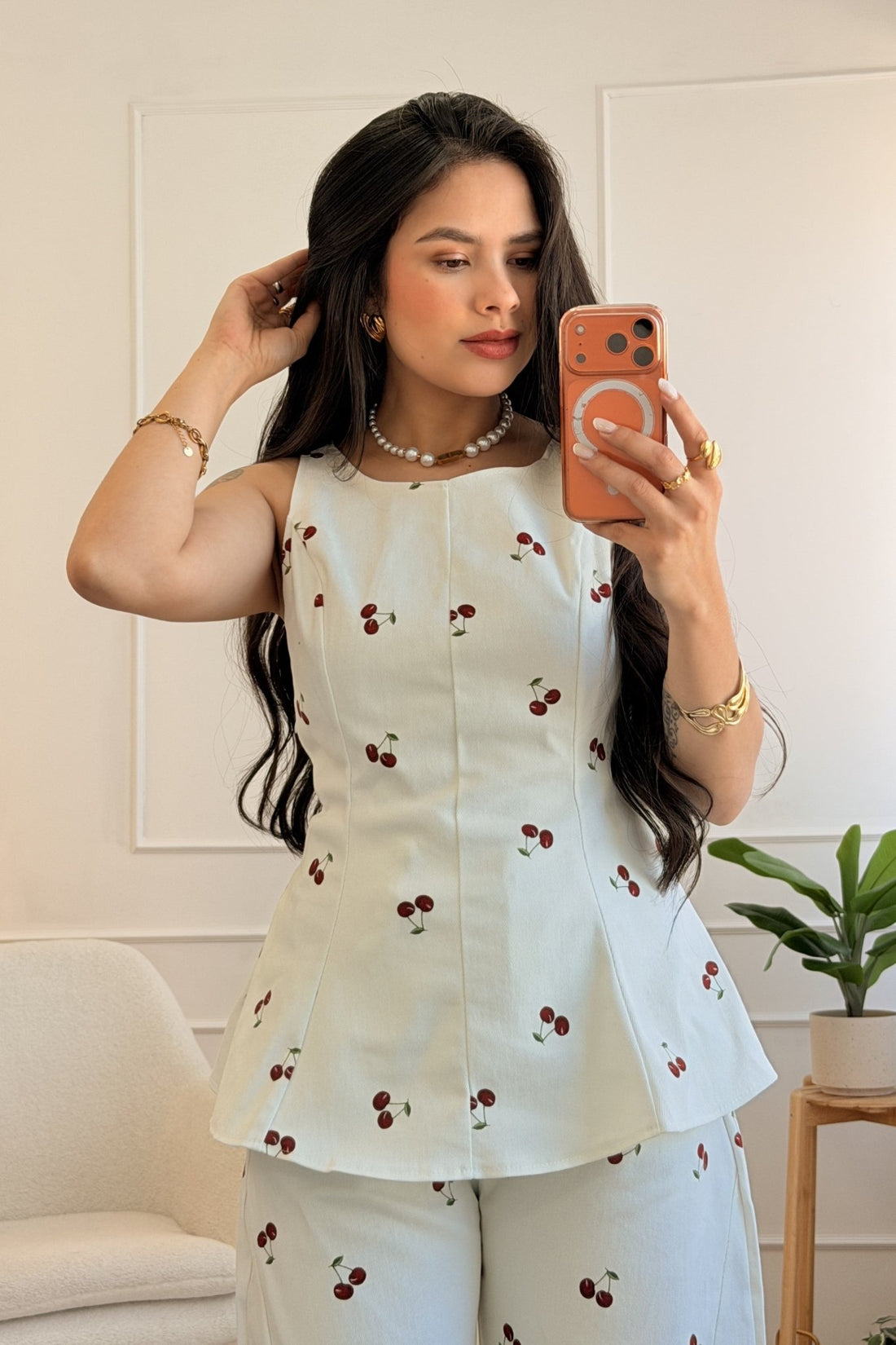Conjunto com estampa de cerejas - lavishiochicconjuntolavishiochic