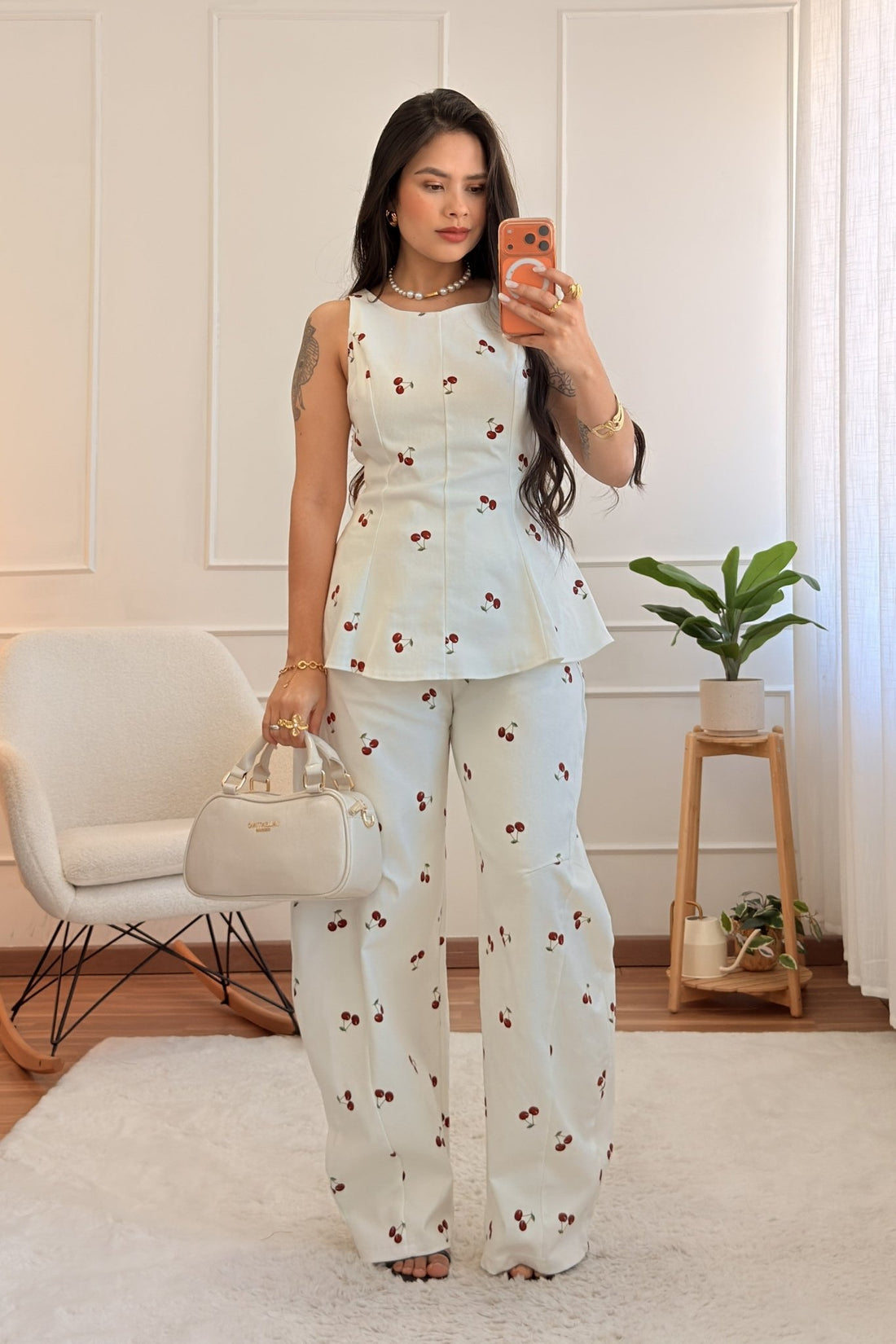 Conjunto com estampa de cerejas - lavishiochicconjuntolavishiochic
